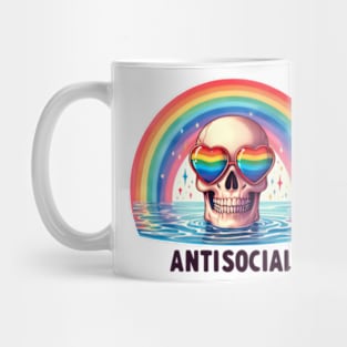 Antisocial Rainbow Skeleton Mug